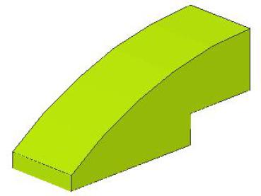 Lego Slope Stone, curved 3 x 1 x 1 (50950) lime