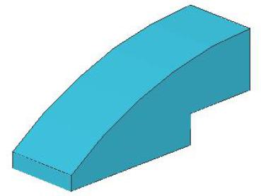 Lego Slope Stone, curved 3 x 1 x 1 (50950) medium azure