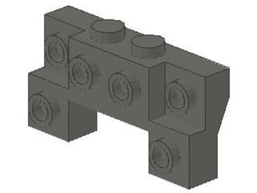 Lego Brick, modified 2 x 4 - 1 x 4 (52038) dark bluish gray