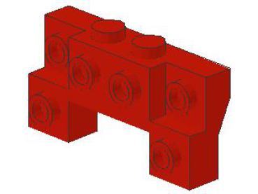 Lego Brick, modified 2 x 4 - 1 x 4 (52038) red