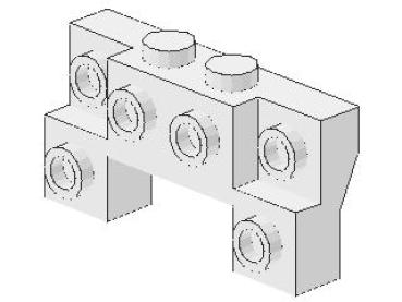 Lego Brick, modified 2 x 4 - 1 x 4 (52038) white