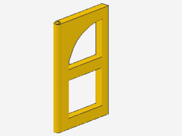 Lego Pane for Window 2 x 6 x 6 (601 - 6237) yellow