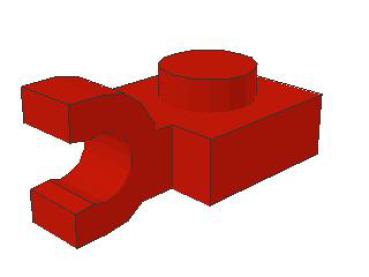 Lego Plate, modified 1 x 1 (6019) red