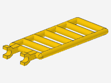 Lego Bar 7 x 3 (6020) with 2 Clips, yellow