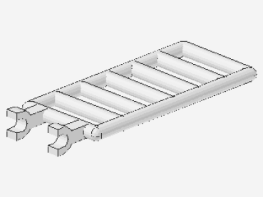 Lego Bar 7 x 3 (6020) with 2 Clips, white