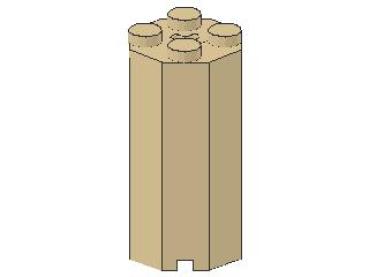 Lego Brick, modified 2 x 2 x 3 1/3 (6037) tan