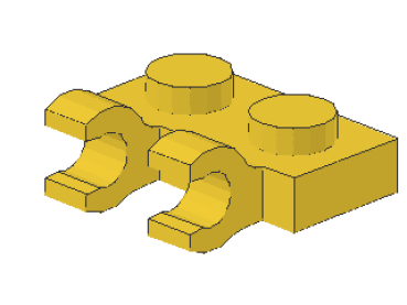 Lego Plate, modified 1 x 2 (60470b) yellow