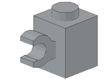 Lego Stein, modifiziert 1 x 1 x 1 (60476) hell bläulich grau