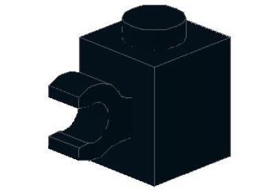 Lego Stein, modifiziert 1 x 1 x 1 (60476) schwarz