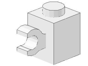 Lego Stein, modifiziert 1 x 1 x 1 (60476) weiß