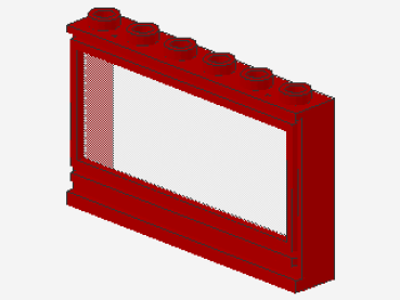 Lego Window 1 x 6 x 3 (604c01) red