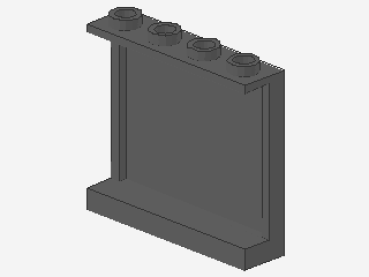 Lego Panel 1 x 4 x 3 (60581) with Side Supports, dark bluish gray