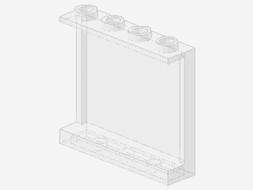 Lego Paneel 1 x 4 x 3 (60581) mit Seitenstützen, transparent