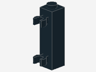 Lego Brick, modified 1 x 1 x 3 (60583a) black