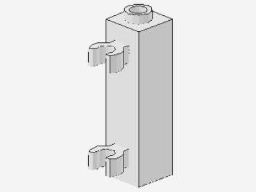 Lego Brick, modified 1 x 1 x 3 (60583b) white