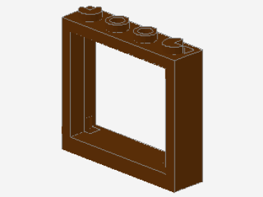 Lego Windows 1 x 4 x 3 (60594) reddish brown