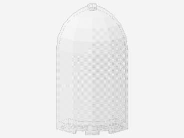 Lego Panel 3 x 3 x 6 (6059) Corner convex, transparent