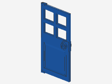 Lego Tür 1 x 4 x 6 (60623) 4 Fenster, blau