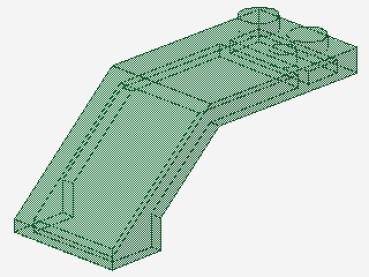 Lego Windscreen 5 x 2 x 1 1/3 (6070) transparent green