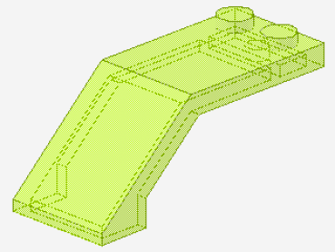 Lego Windscreen 5 x 2 x 1 1/3 (6070) transparent neon green