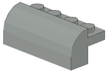 Lego Slope Stone, curved 2 x 4 x 1 1/3 (6081) light gray