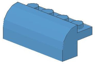 Lego Slope Stone, curved 2 x 4 x 1 1/3 (6081) medium blue