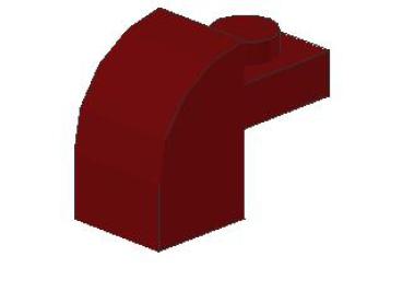 Lego Slope Stone, curved 2 x 1 x 1 1/3 (6091) dark red