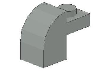 Lego Slope Stone, curved 2 x 1 x 1 1/3 (6091) light gray