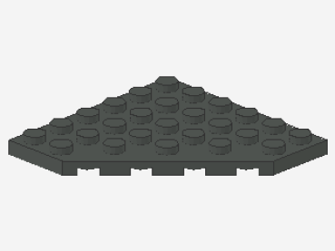 Lego Wedge Plate 6 x 6 (6106) dark gray