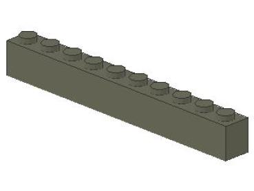 Lego Brick 1 x 10 x 1 (6111) dark gray