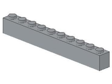 Lego Brick 1 x 10 x 1 (6111) light bluish gray