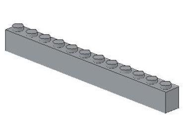 Lego Stein 1 x 12 x 1 (6112) hell bläulich grau