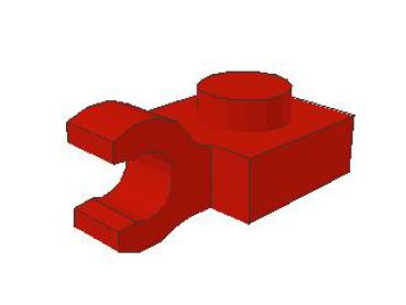 Lego Platte, modifiziert 1 x 1 (61252) rot