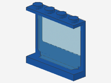 Lego Panel 1 x 4 x 3 (6156) fixed Glass, blue