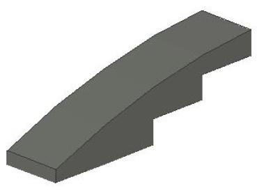 Lego Slope Stone, curved 4 x 1 x 1 (61678) dark bluish gray