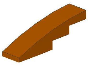 Lego Slope Stone, curved 4 x 1 x 1 (61678) dark orange