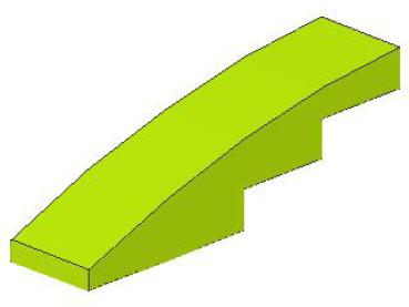 Lego Slope Stone, curved 4 x 1 x 1 (61678) lime