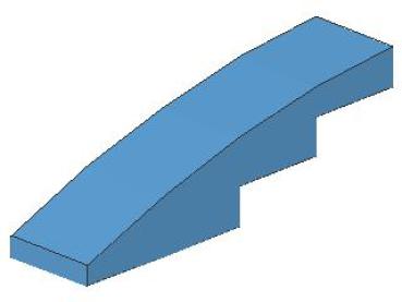 Lego Slope Stone, curved 4 x 1 x 1 (61678) medium blue