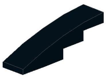 Lego Slope Stone, curved 4 x 1 x 1 (61678) black