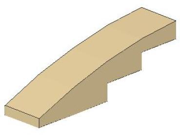 Lego Slope Stone, curved 4 x 1 x 1 (61678) tan