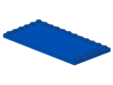 Lego Tile 6 x 12 (6178) with Studs on 3 sides, blue