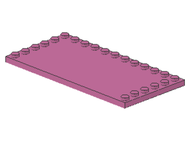 Lego Tile 6 x 12 (6178) with Studs on 3 Sides, dark pink