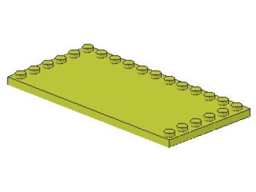 Lego Tile 6 x 12 (6178) with Studs on 3 sides, medium lime