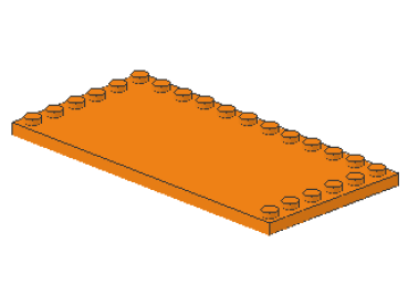 Lego Tile 6 x 12 (6178) with Studs on 3 sides, orange