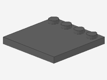 Lego Tile 4 x 4 (6179) with Studs on Edge, dark bluish gray