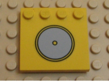 Lego Tile 4 x 4, with Studs, decorated (6179pb012)
