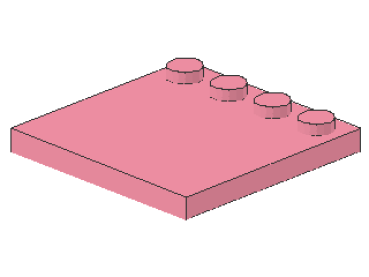 Lego Tile 4 x 4 (6179) with Studs on Edge, pink