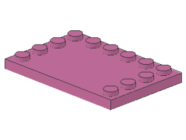 Lego Tile 4 x 6 (6180) with Studs on 3 Edges, dark pink