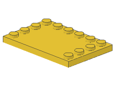 Lego Fliese 4 x 6 (6180) mit Studs an 3 Seiten, gelb