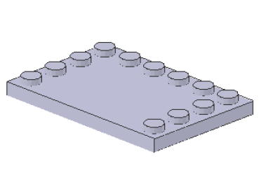 Lego Tile 4 x 6 (6180) with Studs on 3 Edges, light violet